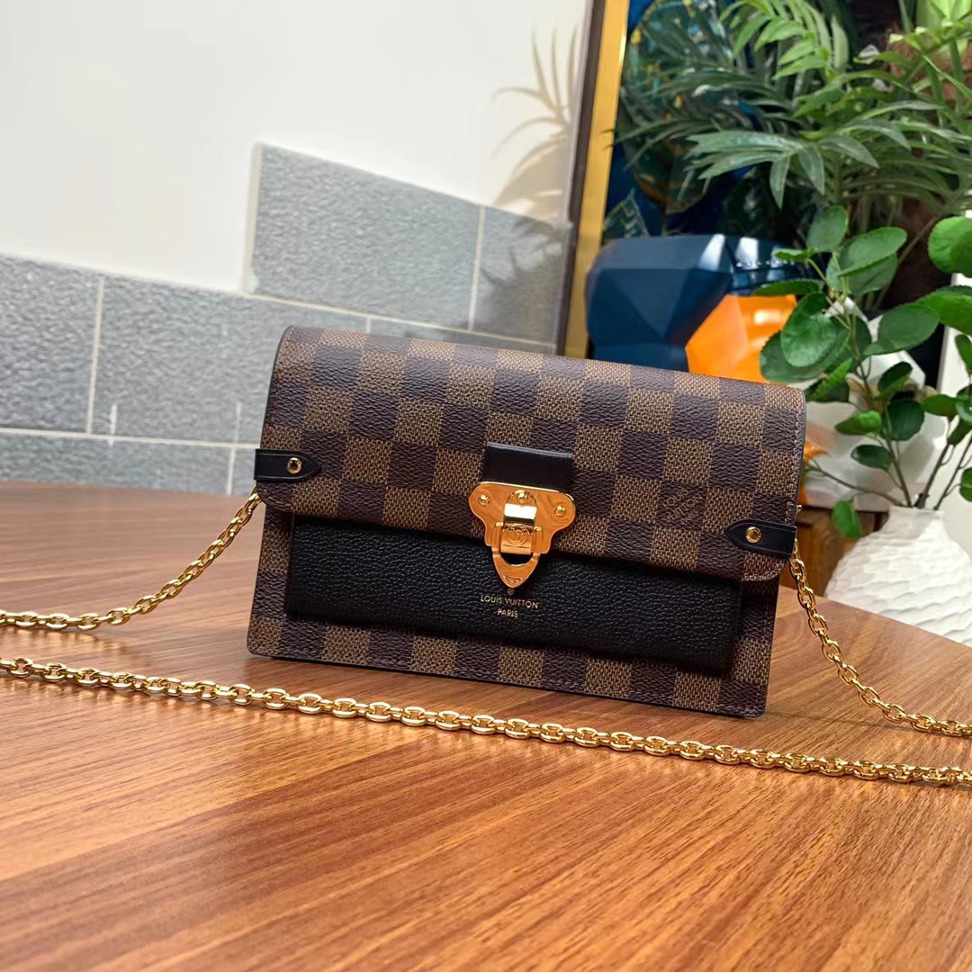 루이비통 바뱅 체인 월릿 다미에 에벤 Louis Vuitton DAMIER Vavin chain N60221 N60222 N60237
