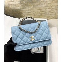 샤넬 체인 지갑 그레인드 샤이니 카프스킨 & 골드 AP2804