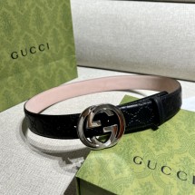 구찌 인터로킹 G 버클 벨트 370543