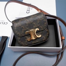 셀린느 미니 트리오페 캔버스 백 카프스킨 탠 10I512DQB 04LU