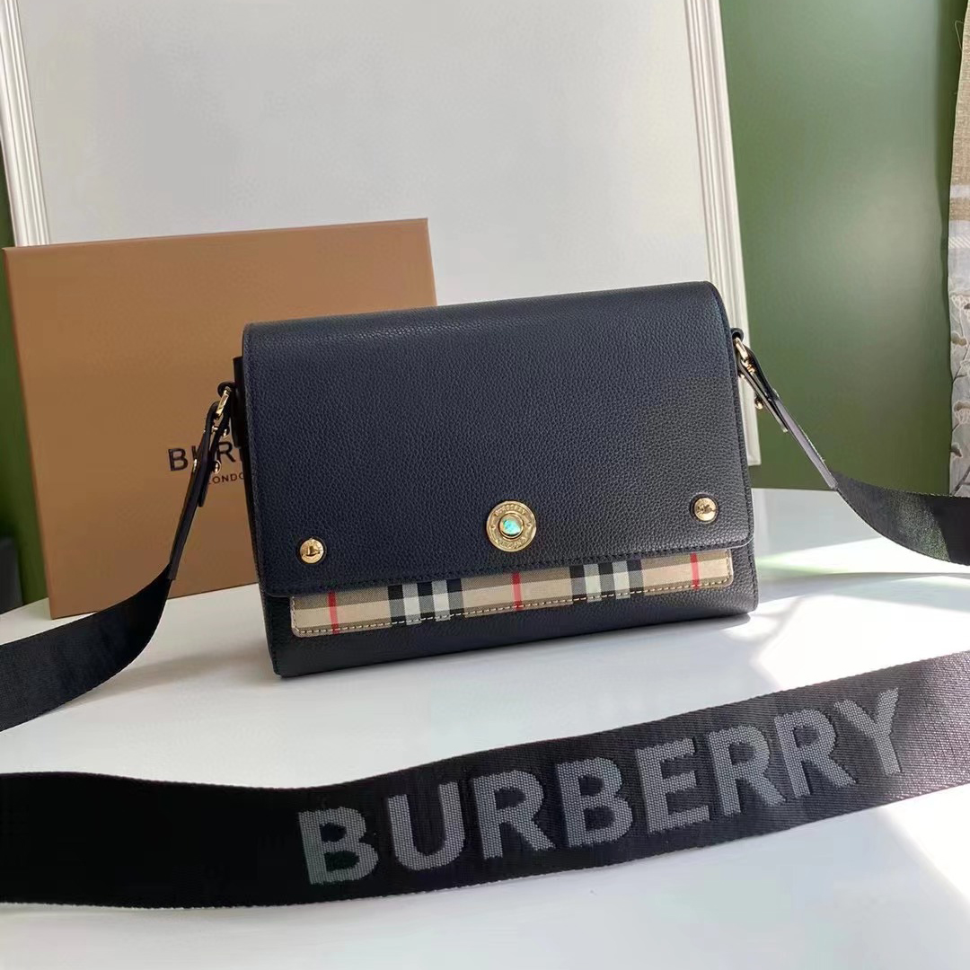 버버리 숄더 크로스백 Burberry Vintage Check and Leather Note Bag 80211111