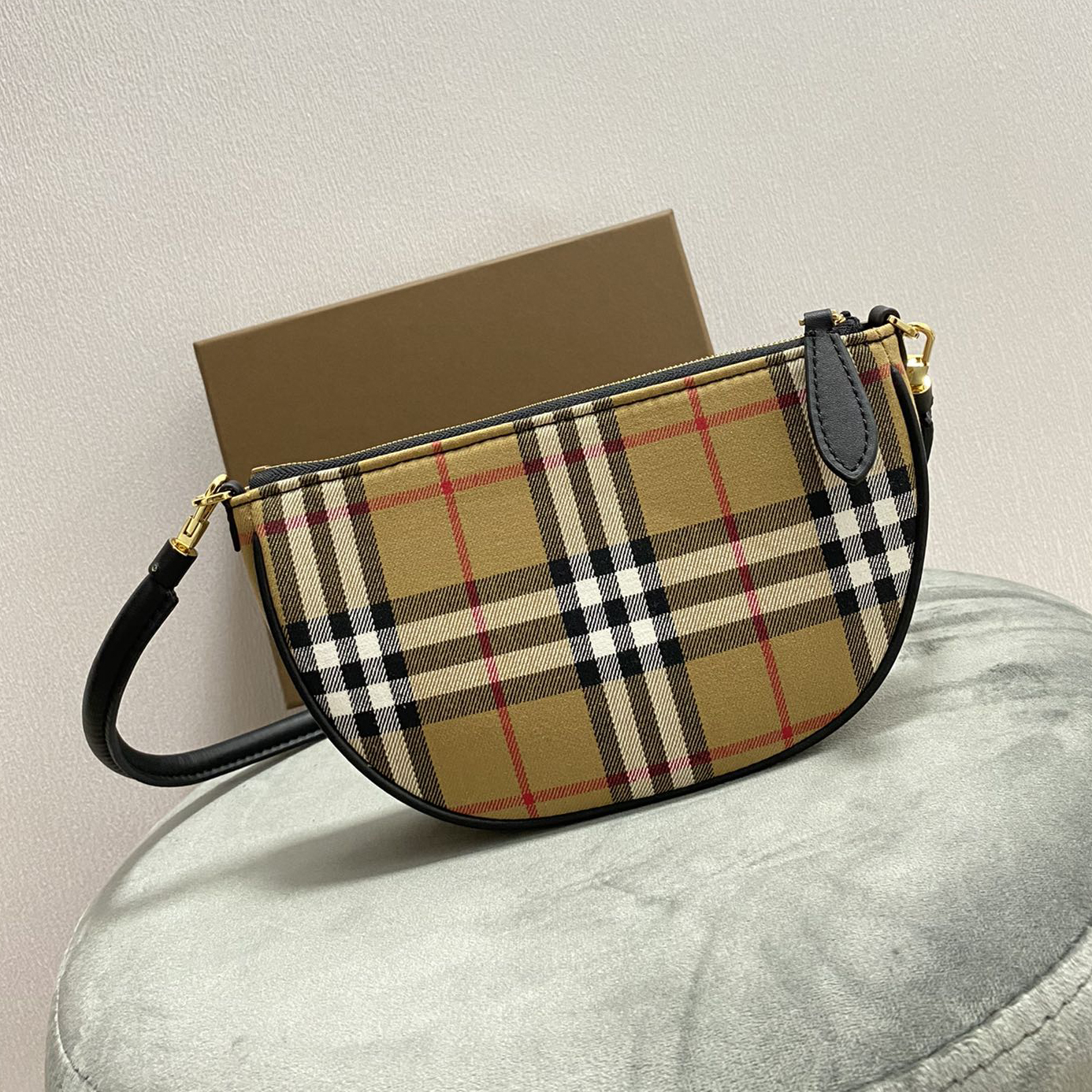 버버리 빈티지 체크 코튼 올림피아 미니 숄더백 ARCHIVE 80434051