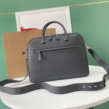 버버리 레더 올림피아 브리프케이스 블랙 80436991