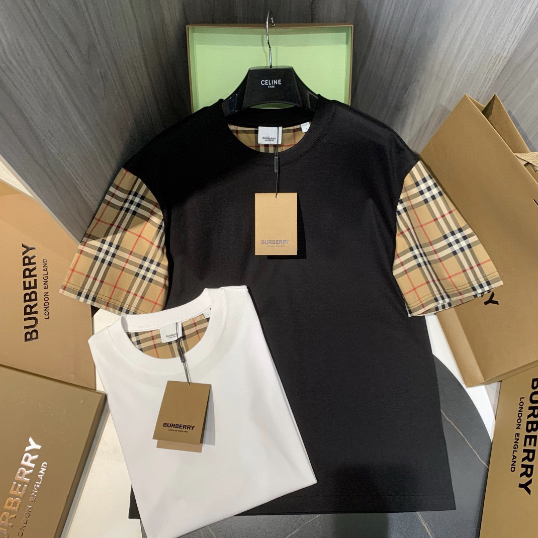 버버리 체크 숄더 반팔 티셔츠 A1189 8043057