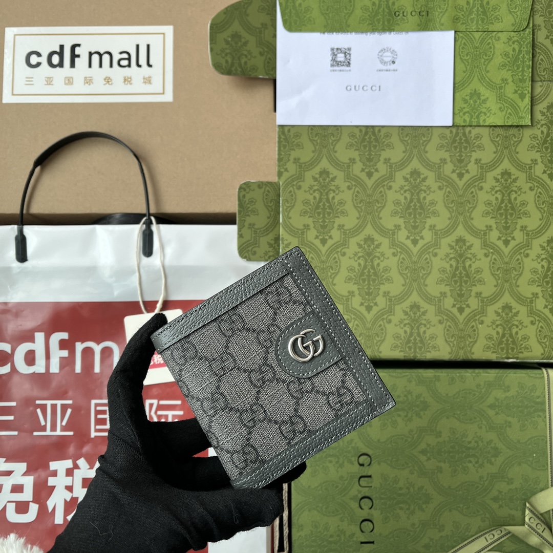 구찌 지갑 오피디아 월렛 그레이 블랙 슈프림 732016