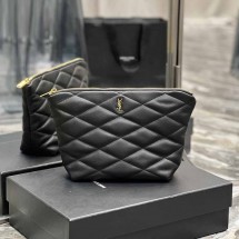 생로랑 SADE 퀼팅 램스킨 파우치 클러치백 (3칼라) 696779 1EL07 1000