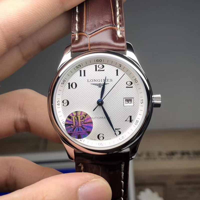 론진 마스터콜렉션 실버 다이얼 브라운 레더 밴드 스테인리스 스틸 케이스 오토매틱 여성 시계 29MM  L2.257.4.78.3