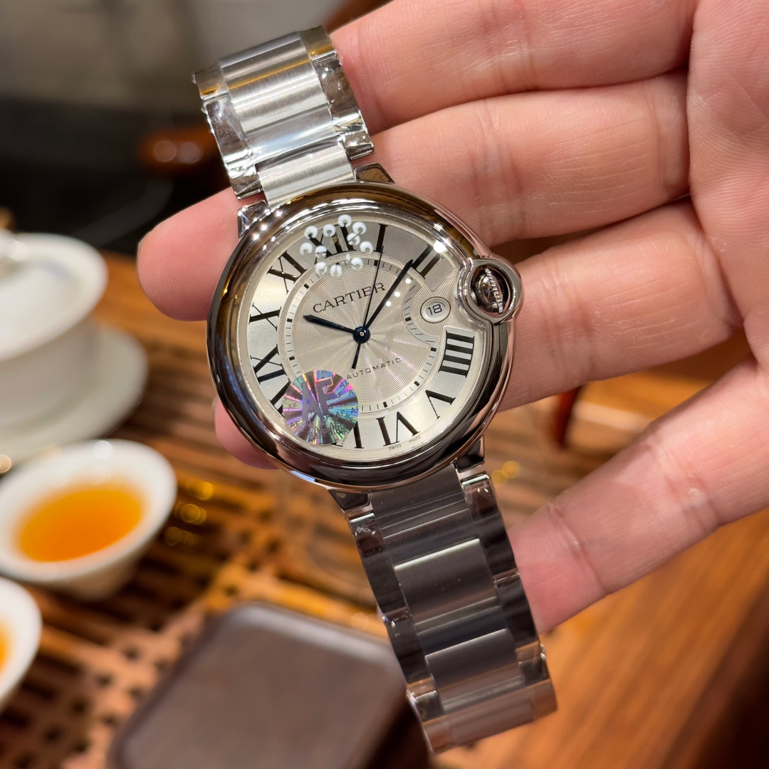 까르띠에 발롱 다이얼 오토매틱 남성용 42mm 시계 WSBB0049