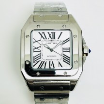 까르띠에 산토스 라지 모델 오팔 다이얼 39.8mm 남성용 시계 WSSA0018