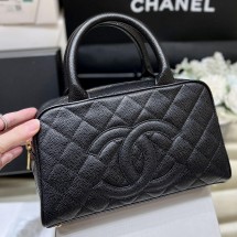 샤넬 볼링백 토트백 캐비어 블랙 핑크 A20996