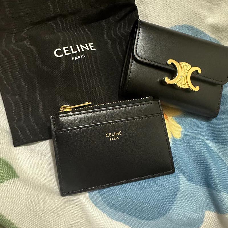 셀린느 여성 카드 동전 분리 트리옹프 컴팩트 지갑 3칼라 10I653DPV