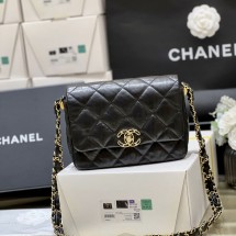 샤넬 23K 19 체인 플랩백 빈티지 카프스킨 AS4423