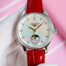 론진 여성 시계 문페이즈 34mm 은장 금장 L2.409.4.87.4