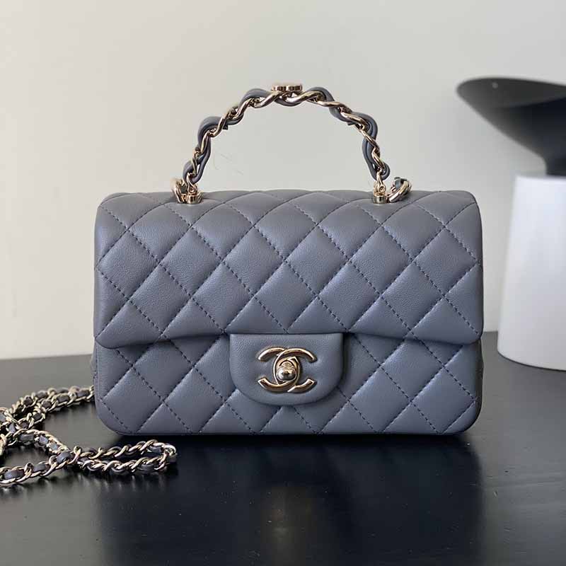 샤넬 CC로고 체인 꼬임 탑핸들 미니 플랩백 2칼라 AS2431 B14475 94305