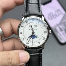 블랑팽 Villeret 오토매틱 다이얼 남자 40mm 시계 블랑팽 6654A-1127-55B