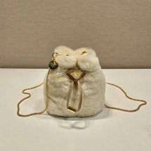 프라다 시어링 mini-pouch ECRU 여성 1NR016 2EC9 F0379