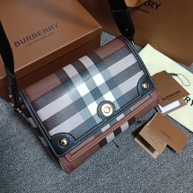 BURBERRY 버버리 체크 앤 레더 노트 크로스바디 백 80631231