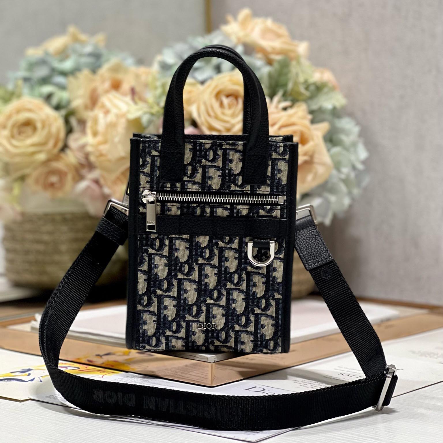 DIOR 디올 오블리크 사파리 노스-사우스 토트 백 미니 H03E 2ESWS017YKY