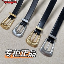 YSL 생로랑 브러쉬드 가죽 폴크 버클 2.5CM 여성벨트 756414AACUU1000