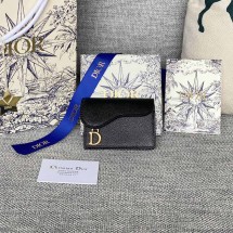 디올 새들 그레인 카프스킨 플랩 카드지갑 5칼라 S5611CBAA