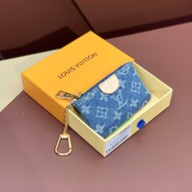 루이비통 24SS 포쉐트 클레 키 파우치 모노그램 데님 카드지갑 블루 M82961