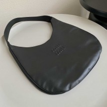 미우미우 여성 레더 호보 백 블랙 5BC155 2DDJ F0002