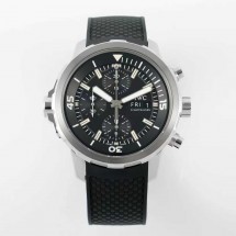 IWC 아쿠아타이머 크로노그래프 블랙 다이얼 러버 남성용 44mm 시계 2칼라 IW376803