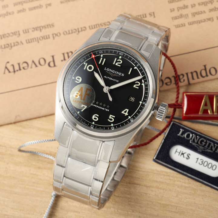 론진 스피릿 블랙 다이얼 40MM 시계 L3.810.4.53.6