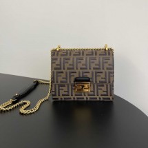 펜디 캔유 스몰 레더 숄더백 브라운 여성 8M0417 A659 F13VK