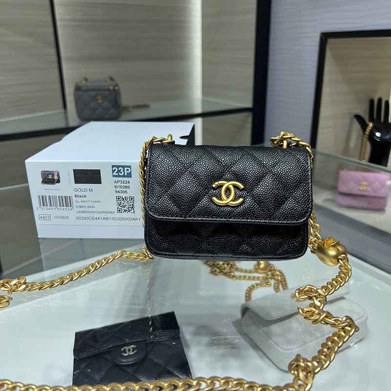 샤넬 미니 캐비어스킨 CC 하트볼 클래식 WOC 숄더 크로스백 2칼라 AP3224