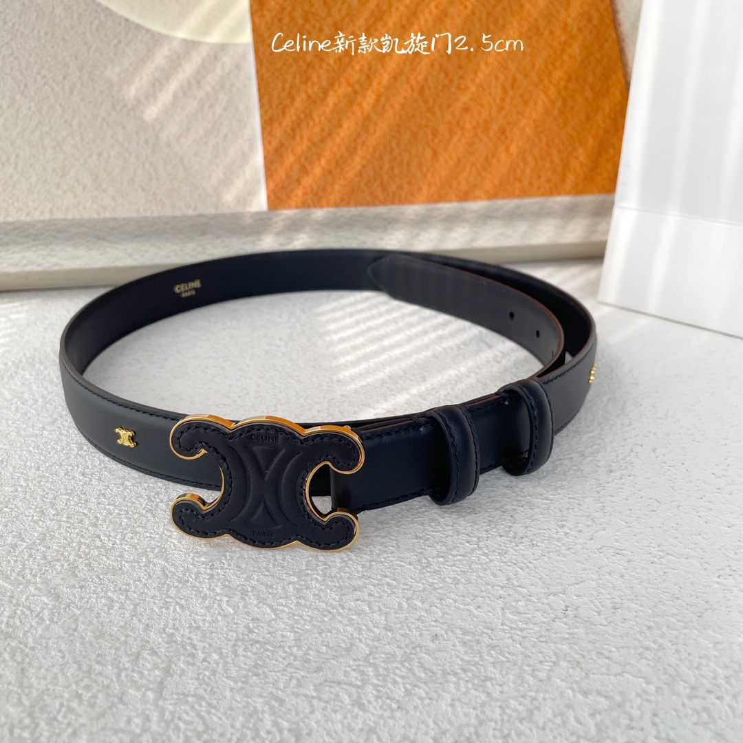 SS24 셀린느 미디엄 퀴르 트리옹프 2.5 벨트 2칼라 45BAA3A01.38NO