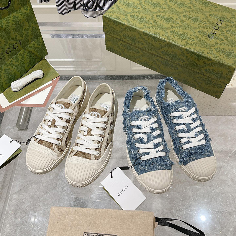 구찌 GG 캔버스 여성 로우탑 스니커즈 베이지 759071 FAC19 9756