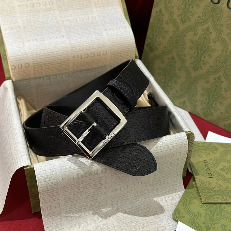 구찌 GG 러버 레더 3.5 벨트 블랙 가죽 761567AABZA1000