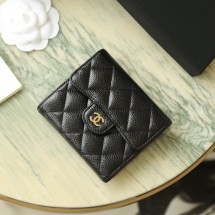 24SS 샤넬 클래식 캐비어 반지갑 블랙 은장 AP0231