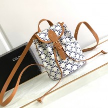 셀린느 트리오페 미니 폴코 백팩 화이트 블루 앤 브라운 2칼라 197662BZJ