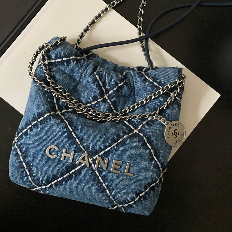 샤넬 24 SS 스몰 샤넬 22 백 블루 AS3980 B15833 NW287