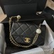 샤넬 스몰 플랩 백 램스킨, 판타지 펄, 골드 메탈 블랙 화이트 AS4861 B16574 94305