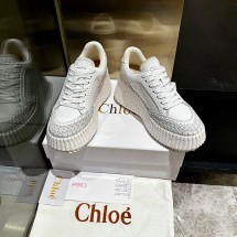 끌로에 나마 스웨이드드림 레더 플랫폼 스니커즈 WHITE CHC24U02IBD101