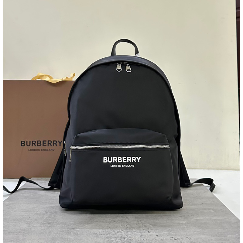 버버리 백팩 나일론 로고 프린트 블랙 80634951