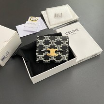 24SS 셀린느 스몰 트리옹프 지갑 투톤 캔버스 2칼라 10D782FR9 38NO