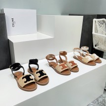 셀린느 라피아 림피아 플랫 샌들 3칼라 352402248C