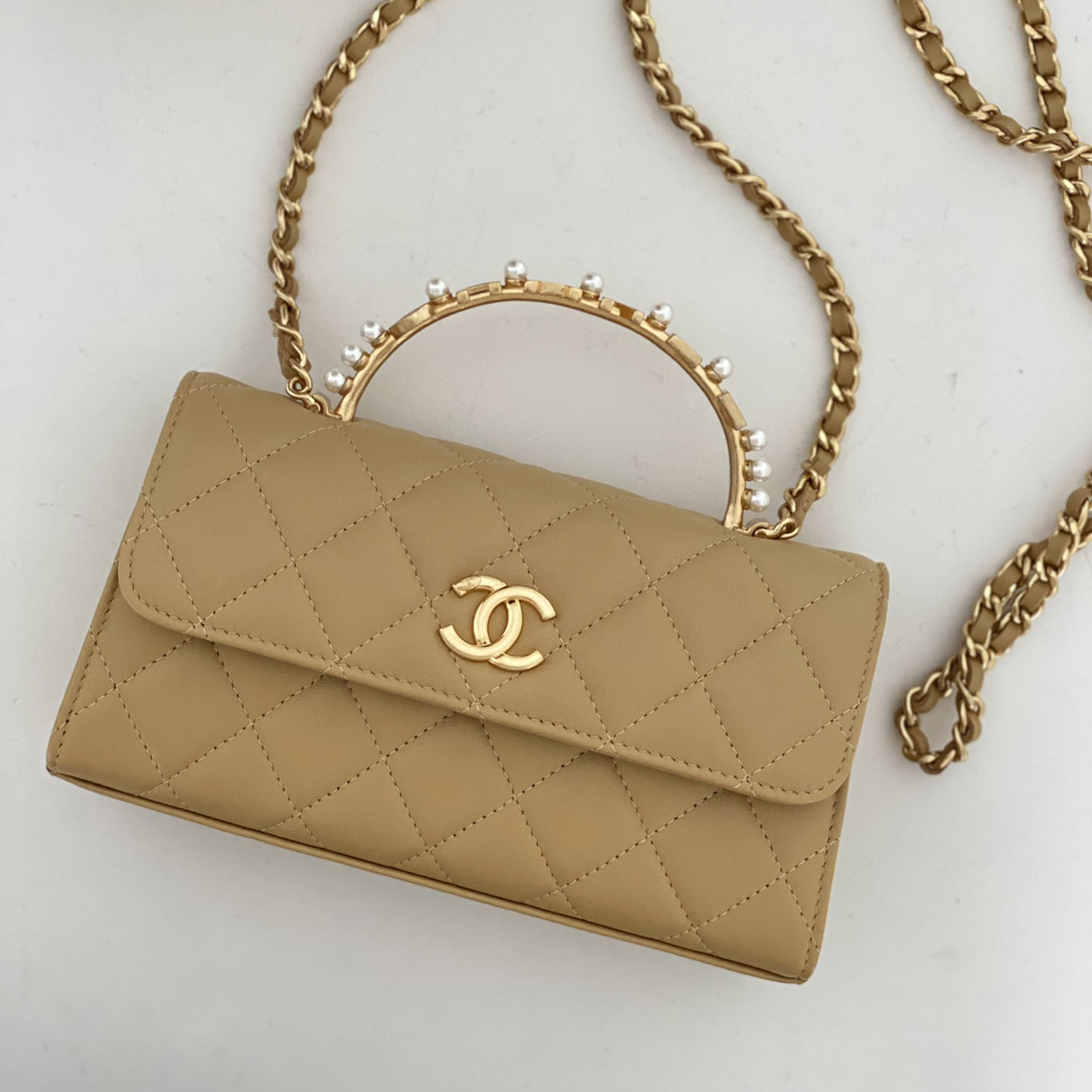 샤넬 탑핸들 진주 폰홀더 크로스백 3칼라 AP3512 B13818