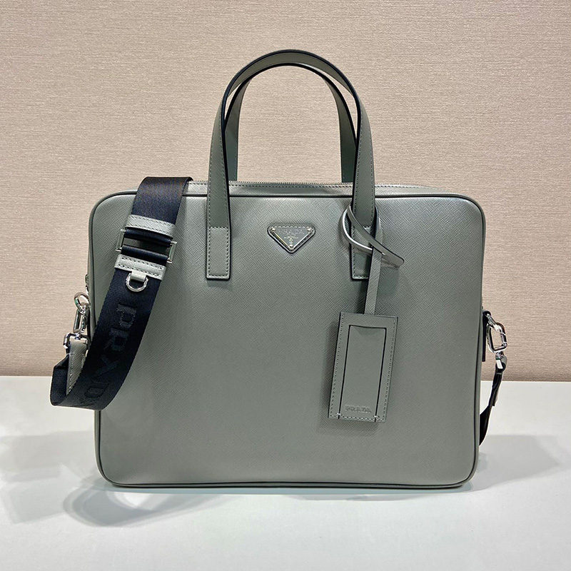 프라다 리나일론 앤 사피아노 레더 브리프케이스 2VE368