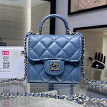 샤넬 탑핸들 베니티 체인 블랙 램스킨 미니백 2칼라 AP2682