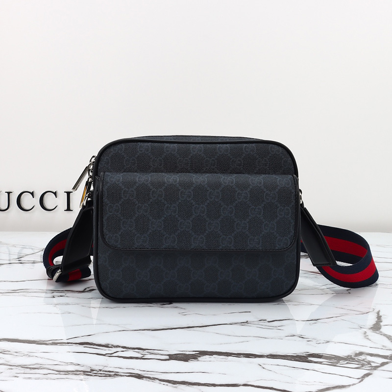구찌 스몰 GG 크로스백 블랙 수프림 캔버스 795479