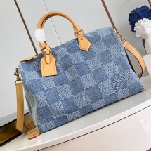 루이비통 스피디 40 반둘리에 다미에 데님 블루 N40701