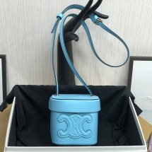 셀린느 퀴르 트리오페 스몰 박스 블루 숄더&크로스백 3칼라 199263