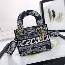 디올 24ss Lady D-Lite 미니 백 블루 M0500ORGO