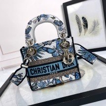 디올 DIOR Lady D-Lite 미니 백 화이트블루 M0500OESR