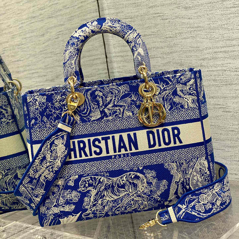 디올 Lady D-Lite 라지 백 M0566OROC_M808